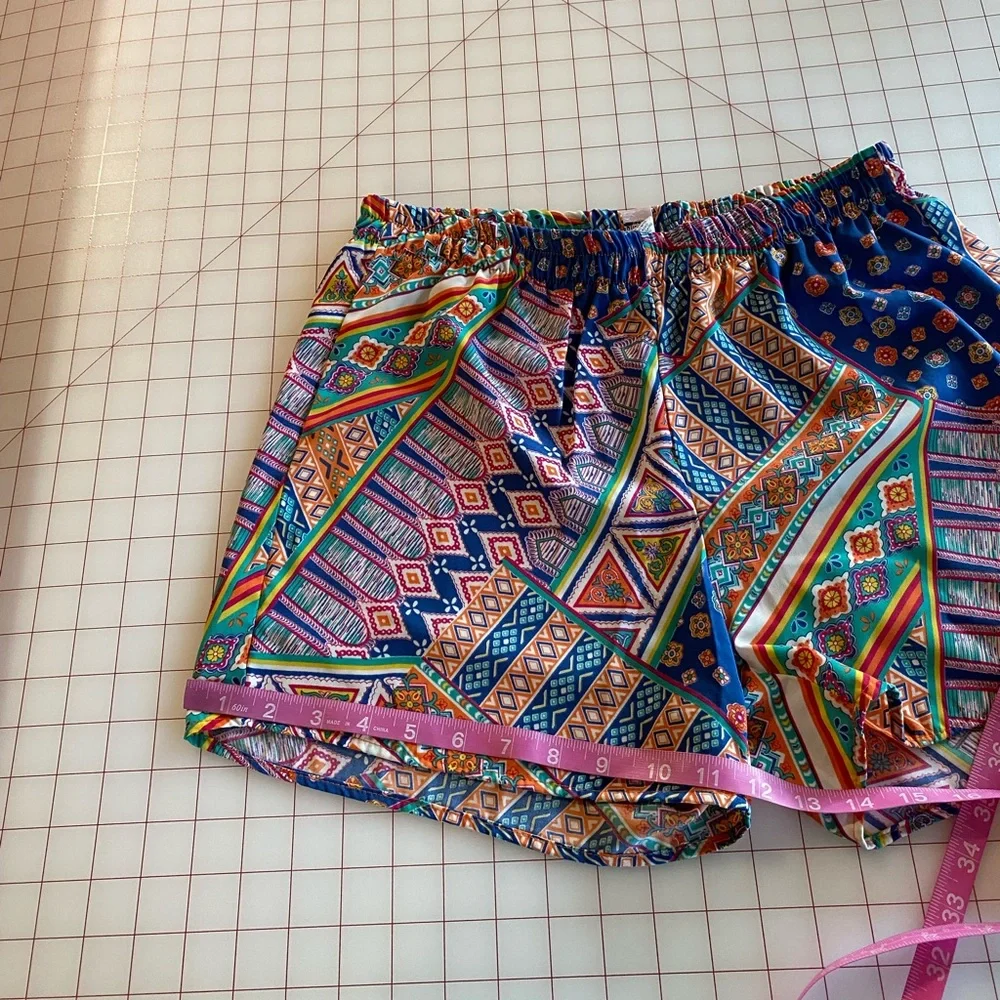 Pronto USA Nordstrom sz large fun tribal print inspired orange pink blue - Picture 8 of 13